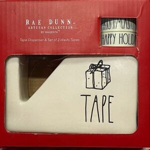 NWT Rae Dunn Tape Dispenser & Set of 2 Washi Tapes in box/office decor/school